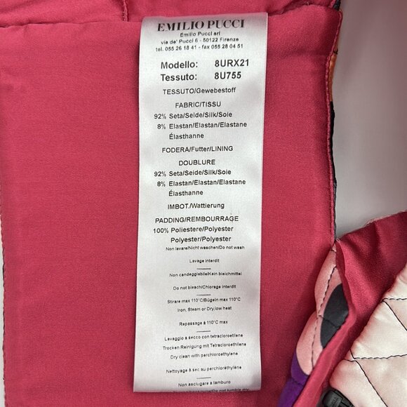 EMILIO PUCCI F/W 2018 Archivio Multicolor Printed Satin Quilted Crop Bralette - Picture 12 of 14